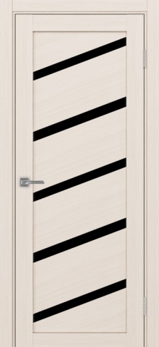 Полотно Турин 506 У ясень перламутровый Размер 700х2000мм Покрытие Экошпон Стекло Черное