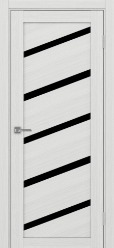 Полотно Турин 506 У ясень серебристый Размер 700х2000мм Покрытие Экошпон Стекло Черное