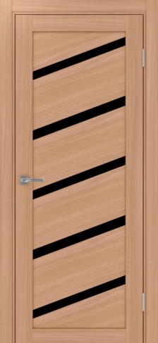 Полотно Турин 506 У ясень тёмный Размер 700х2000мм Покрытие Экошпон Стекло Черное