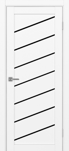 Полотно Турин 508 У белый снежный Размер 800х2000мм Покрытие Экошпон Стекло Черное