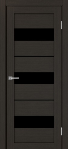 Полотно Турин  526 венге Размер 700х2000мм Покрытие Экошпон Стекло Черное