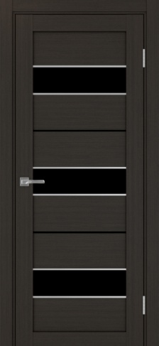 Полотно Турин  526АПП лакобель чёрный венге Цвет Венге Размер 700х2000мм Покрытие Экошпон Стекло Черное