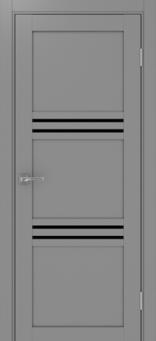 Полотно Турин 553 серый Цвет Серый Размер 700х2000мм Покрытие Экошпон Стекло Черное